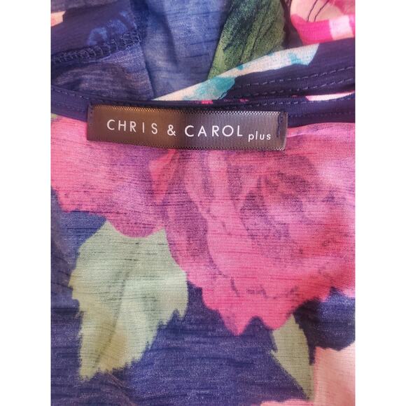 Beautiful Chris & Carol Plus 2X Faux wrap Floral Dress - Picture 3 of 4